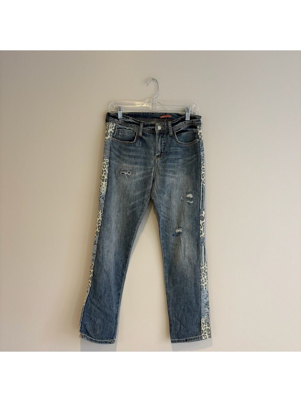 Pilcro Slim Boyfriend Patchwork Cropped Jeans Size 26